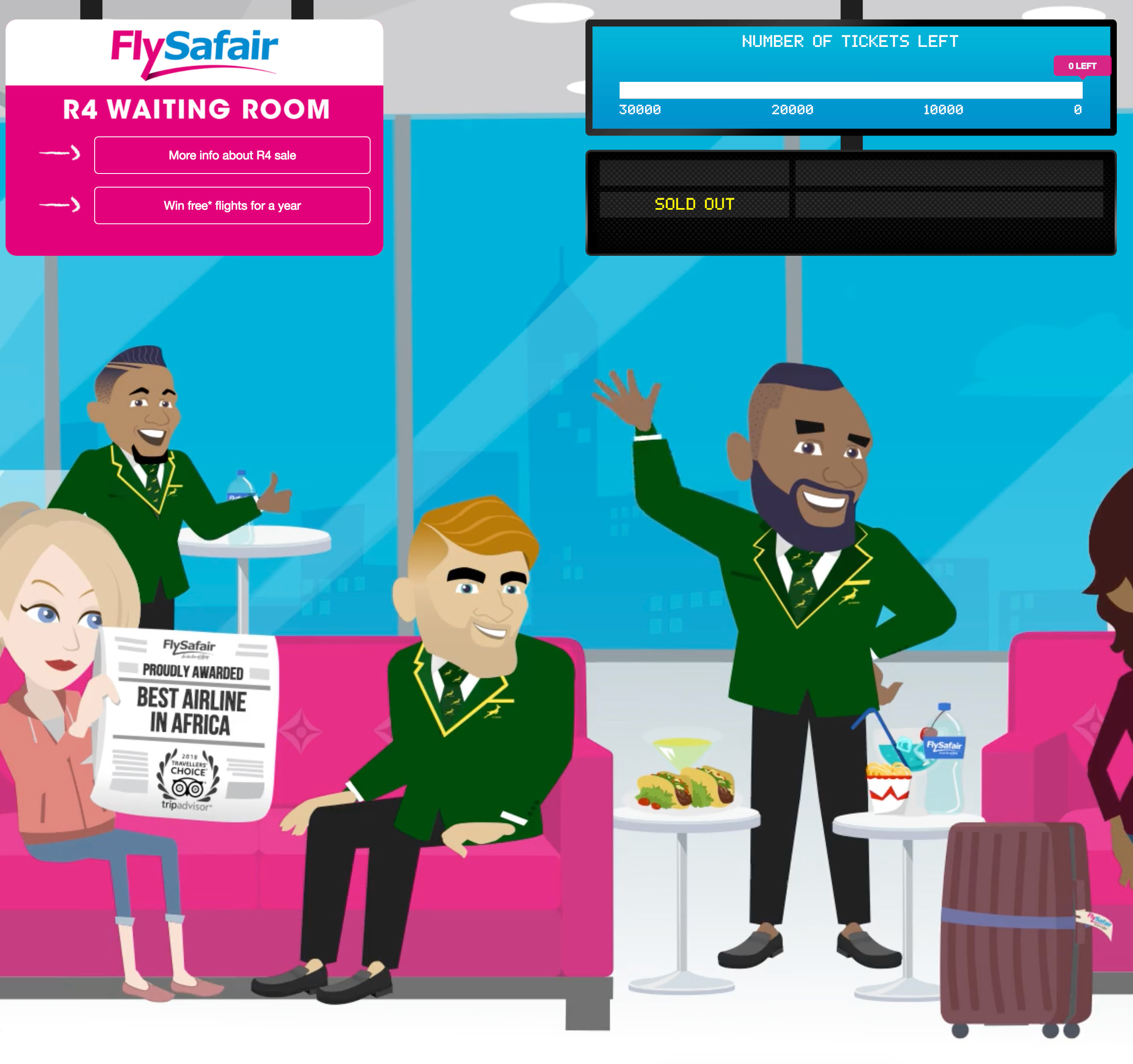 Desktop View of the FlySafair promotion