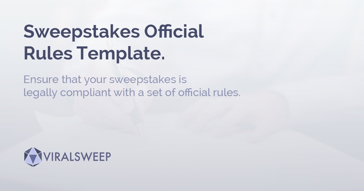 Sweepstakes Terms And Conditions Template