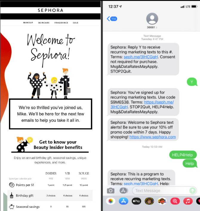 Sephora's SMS marketing campaign