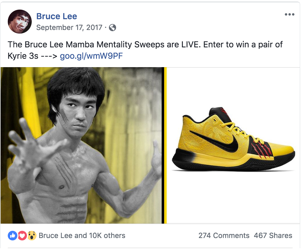 Bruce Lee Mamba Mentality Facebook Post